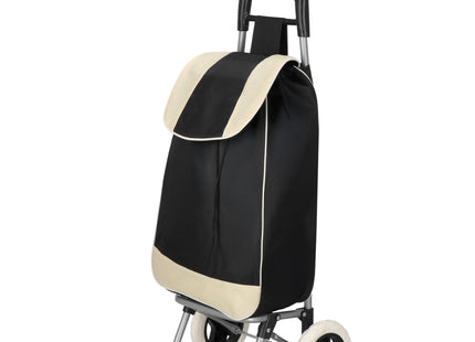 Boodschappentrolley - Wielen - Grijs - Zwart - Crème -30 L - 18 KG - 95 x 35 CM