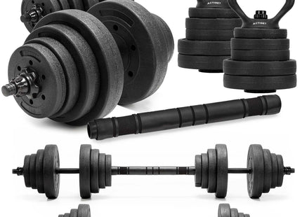 Dumbellset - Verstelbare Kettlebel - 30 KG - Trainings Set - Halter Verlengstuk - Verstelbaar - Complete Set - Thuis Sporten - Zwart