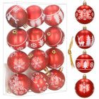 Kerstballen | 12 Stuks | 6 cm | Rood | Figuren
