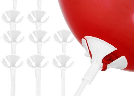 Ballonstokjes | 10 Stuks | Wit