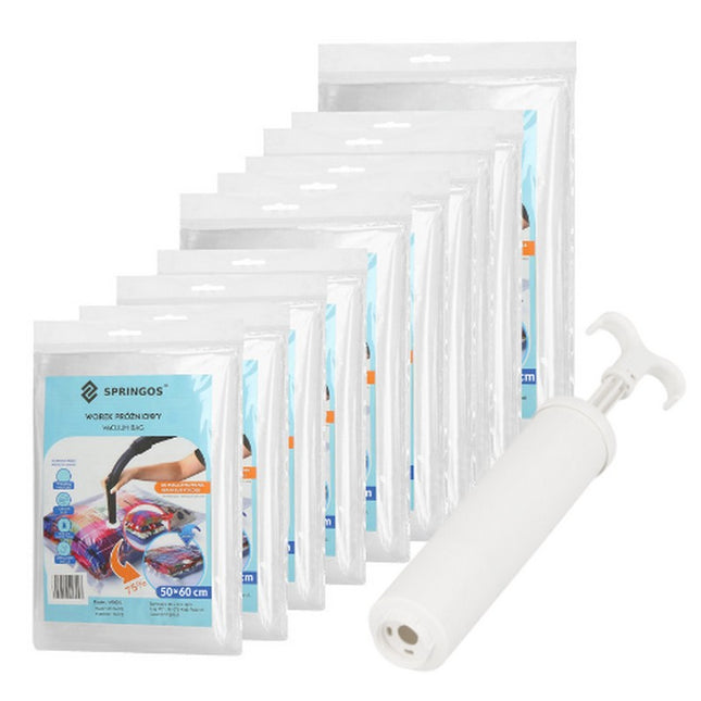 Vacuümzakken Set | Opbergzakken Kleding | Herbruikbaar | 10 Stuks | 3 Maten | Transparant | Inclusief Pomp