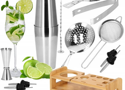 Cocktail Set | 14-Delige Cocktail Shaker Set | RVS | Zilverkleurig