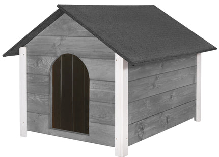 Hondenhuis - Hondenhok  - Geïsoleerd - Voor Buiten - Weersbestendig - Hout -Grijs