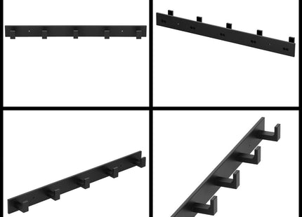 Ophanghaken | Wandhaken | Handdoekhaak | 5 Haken | Zwart