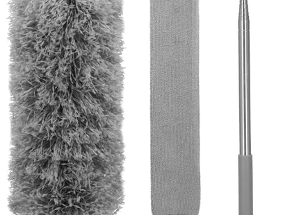 Wasbare Telescopische Stoffer - Stofdoek - Telescopische - Borstel - 75-254 cm - 3 in 1 - Grijs