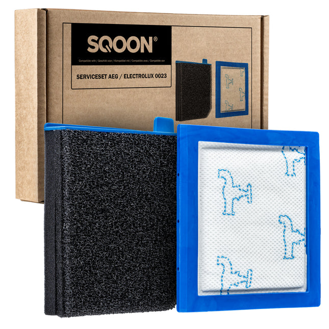 SQOON® Serviceset geschikt voor AEG LX9 / UCALLFLOOR & Electrolux EUC99.. / ZUC41.. stofzuigers - Gelijk aan model: 1184129029 & 140110909011 - Vervangingsset met motor- en cascadefilter voor optimale stofzuigerprestaties