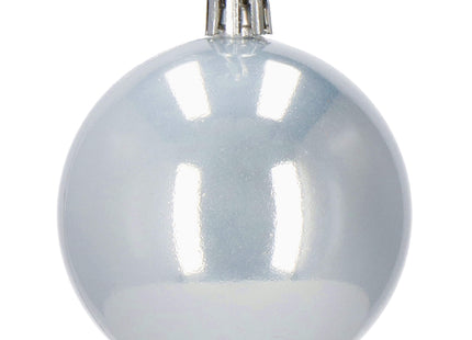 Kerstballen | 24 Stuks | 6 cm | Zilver/Rood/Grijs