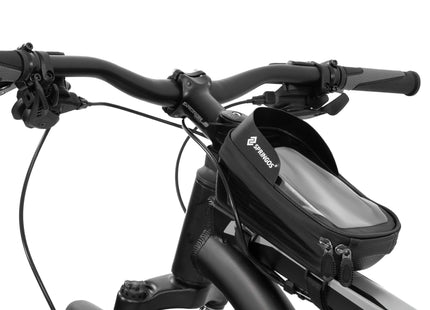 Fietstas - Inclusief Telefoonhouder - Waterdicht - Etui/Tas -  Klittenband - Zwart - Transparant