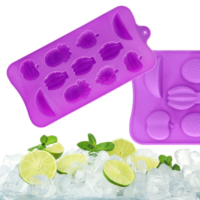 IJsblokjesvorm | IJsblokjes | Fruit | 11 Blokjes | Paars