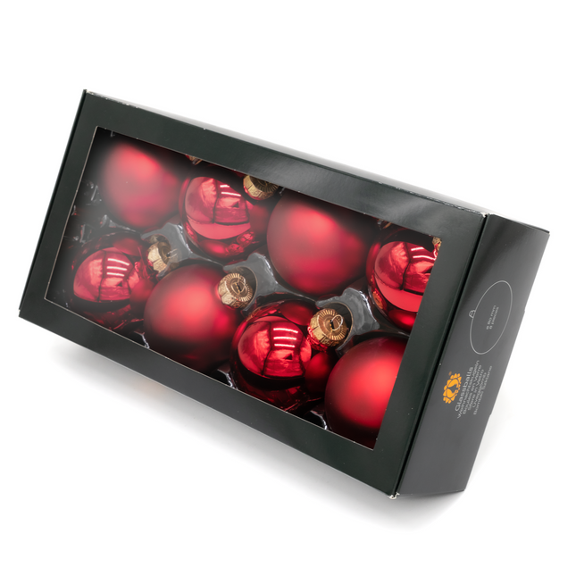 Kerstballen Glas | 8 Stuks | Mix | Glas | Mat | Glans | Rood