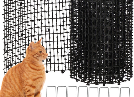 Dierwerende Mat - Katten - Vogels - Verjager - Met Ankers - Herbruikbaar - Duurzaam - 200 x 29,5 cm - Zwart