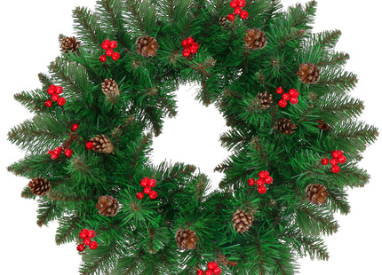 Kerstslinger | 110 cm | Dennenappels | Lijsterbes | Groen