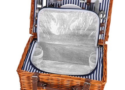 Picknickmand - Servies - Thermisch - Riet - Bruin - 42 x 27 x 20 cm