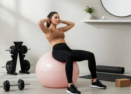 Fitnessballen - Yoga Bal - Pilates - Zwangerschap - Met Pomp - PVC - Roze - 150 Kg - 65 Cm