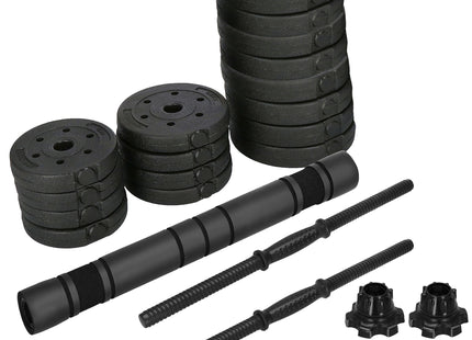 Dumbellset - 30 KG - Halter Verlengstuk - Verstelbaar - Complete Set - Thuis Sporten - Zwart