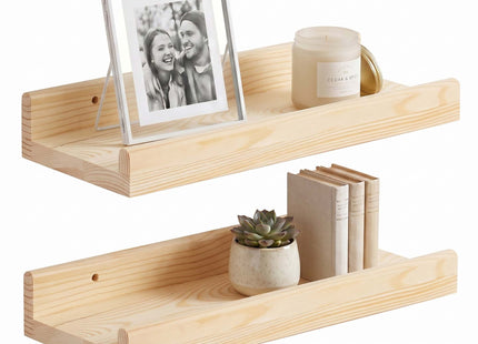 Wandplank - Boekenplank - Ophangbaar - Kruidenplank- Naturel - Grenenhout - 10 Kg - 30 cm - 2 Stuks