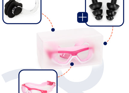 Duikbril - Zwembril - Kinderduikbril - Inclusief Oordoppen En Neusklem - Verstelbaar - Unisex - Roze