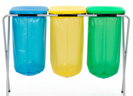 Vuilniszakkenhouder - Frame voor Afvalzakken - Standaard - 2 delen - Geel/Groen/Blauw - 30 Kg