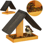 Vogelvoederhuisje - Vogelvoederplek - Vogelvoeding - Staand - Zwart - 12,5 x 31 x 21,5 cm