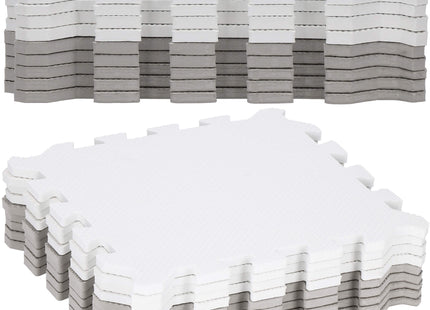 Speelmat | Speelmat Foam | Puzzelmat | 9 Puzzelstukken | 95,5 x 95,5 cm | Grijs/Wit