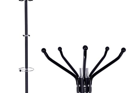 Staande Kapstok | 14 Haken | Zwart | 176 cm
