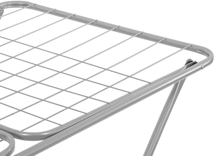 Droogrek - Wasrek - Droogtoren - 2 - Delig - Inklapbaar - Draaibaar - Zilver - Staal - Kunststof - 171 x 54 x 99 Cm