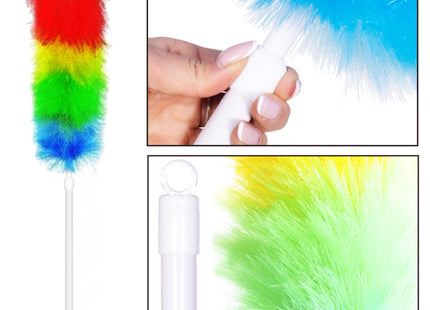 Wasbare Telescopische Stoffer -Stofdoek - Telescopische - Borstel - 79-106,5 cm - Regenboog