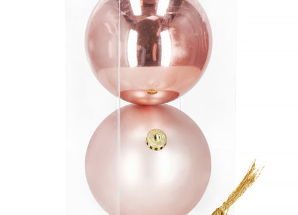 Kerstballen | 2 Stuks | 15 cm | Rose Goud