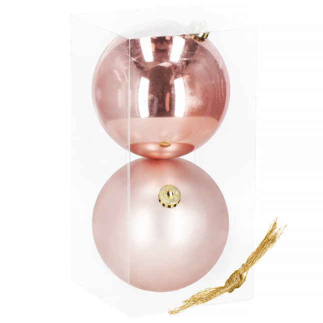 Kerstballen | 2 Stuks | 15 cm | Rose Goud
