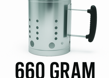 Houtskoolstarter - Brikettenstarter - BBQ snelstarter - Barbecue aanwakkeren - Briketten starter - BBQ starter - Barbeque - RVS - 17 x 27,5 cm - Zilver