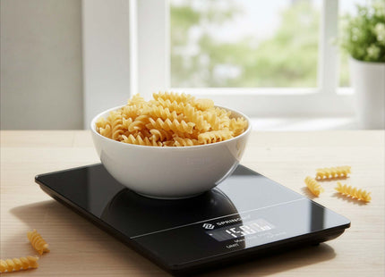 Keukenweegschaal - Weegschaal Keuken - 5 KG - Met Display - Elektronisch - Glas - Kunststof