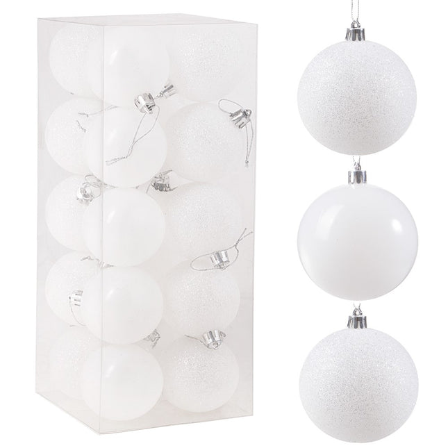 Kerstballen | 20 Stuks | 6 cm | Wit