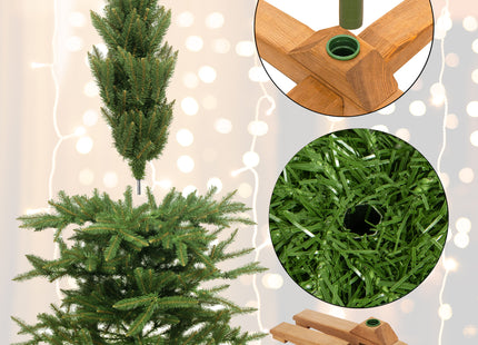 Kunstkerstboom | Premium Royal | Natuurlijk Sparrenhout | 220 cm | Zonder Verlichting | Houten Standaard