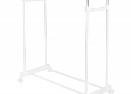 Kledingrek | Op wielen | Wit/Chroom
