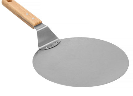 Pizzaschep | Houten handvat | 30 cm | Naturel/Zilver