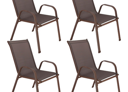 Tuinstoel | Tuinstoelen | Tuinstoel Buiten | Staal | Textiel | 4 Stuks