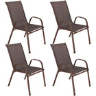 Tuinstoel | Tuinstoelen | Tuinstoel Buiten | Staal | Textiel | 4 Stuks
