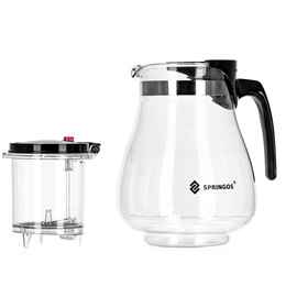 Springos Theepot | Glazen Theepot met Filter | Dubbel Zetsysteem | 1,65 L