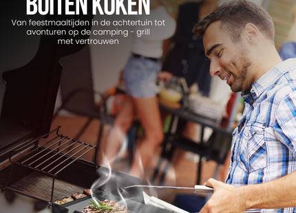 Bakplaat - Grillplaat - Plancha - Bakplaat voor BBQ Grill - BBQ -  RVS - Zilver -  48 - 42 Cm