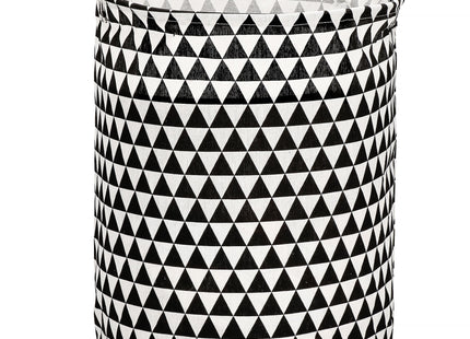 Opbergmand - Speelgoedmand - Kledingmand - Organizer - Handvatten -  Driehoek - Zwart- Wit