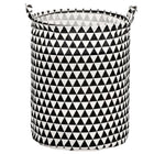Opbergmand - Speelgoedmand - Kledingmand - Organizer - Handvatten -  Driehoek - Zwart- Wit