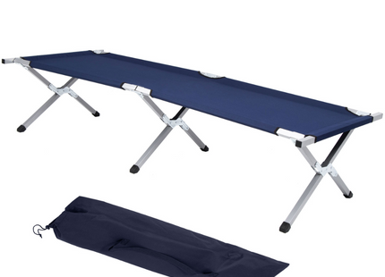 Kampeerbed | Stretcher | Marineblauw | Tot 150 KG | 190,5 CM