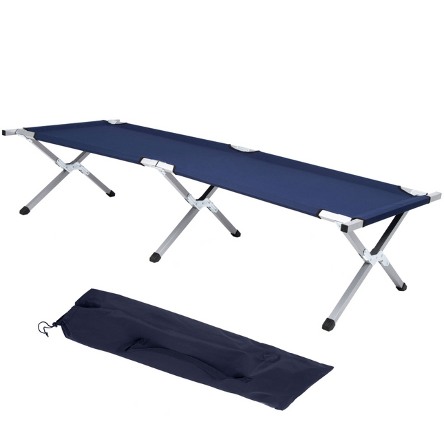 Kampeerbed | Stretcher | Marineblauw | Tot 150 KG | 190,5 CM