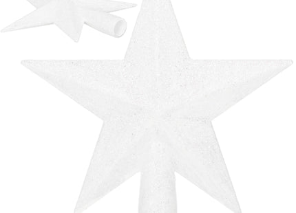 Kerstboom Piek | Ster | 19 cm | Glitter | Zilver