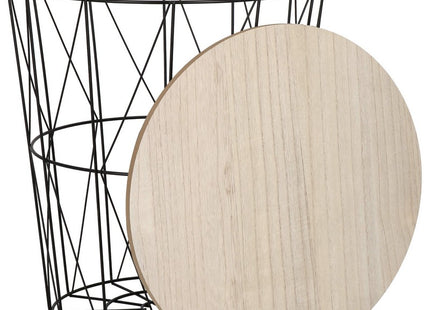 Salontafel | Salontafel Set | Rond | 3-Delig | Zwart/Hout