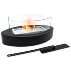 Bio Ethanol Sfeerhaard – Tafelhaard - Binnen & Buiten - Ovaal - Zwart - 35 x 15 x 22 cm