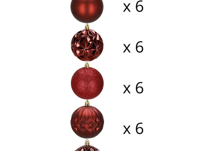 Kerstballen | 30 Stuks | 8 cm | Rood