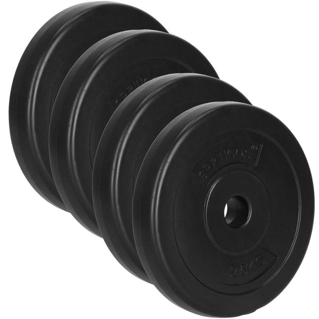 Halterschijven | 4 x 2.5 kg | Kunststof | Zwart
