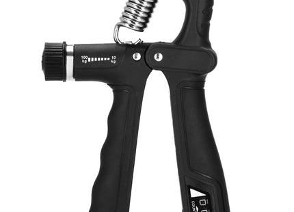Handtrainer | Handknijper | Zwart/Grijs | Teller |  10- 100 Kg