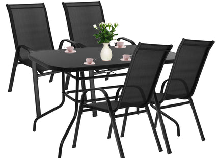 Tuinstoel | Tuinstoelen | Tuinstoel Buiten | Staal | Textiel | 4 Stuks